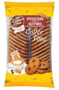 Печенье ХЛЕБНЫЙ СПАС "Coffee Time" со вкусом капучино и тростниковым сахаром 320 г