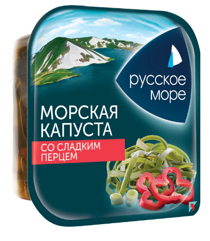 Капуста РУССКОЕ МОРЕ морская маринованная с луком и сладким перцем 200 г