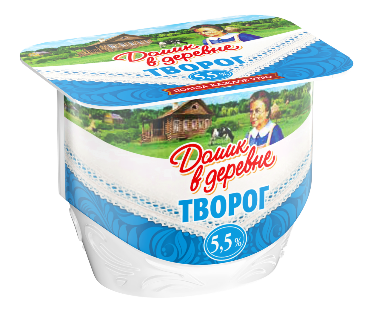 Творог ДОМИК В ДЕРЕВНЕ мягкий 170 г 5,5%