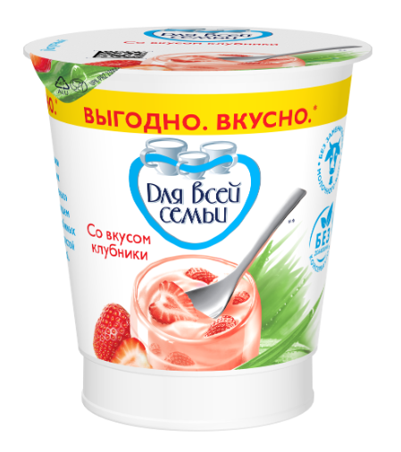 Йогурт ДЛЯ ВСЕЙ СЕМЬИ со вкусом клубники 290 г 1%