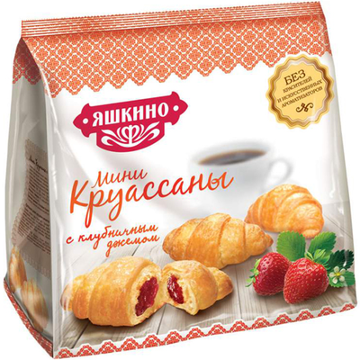 Мини-круассаны ЯШКИНО с клубничным джемом 180 г