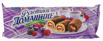 Рулет "Домашний" бисквитный лесные ягоды 150 г