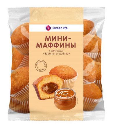 Мини-Маффины с Начинкой Вареная Сгущенка 465г Sweet Life