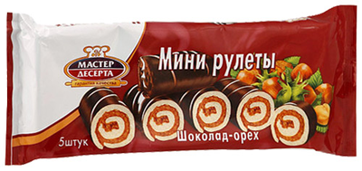 Мини-рулеты МАСТЕР ДЕСЕРТА бисквитные шоколад-орех 175 г