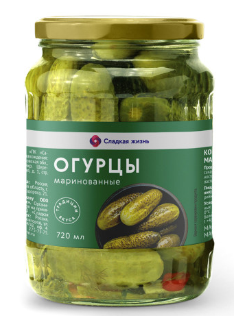 Огурцы Сладкая Жизнь Маринованные 720мл Стекло