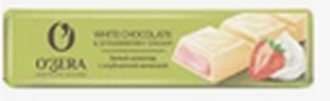 Шоколад O'ZERA "White & Strawberry cream" белый  c клубничной начинкой 45 г