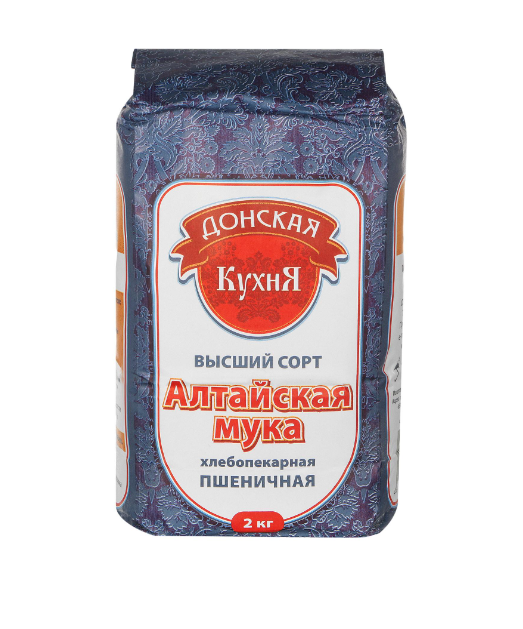 Мука ДОНСКАЯ КУХНЯ "Алтайская" хлебопекарная пшеничная высший сорт 2 кг