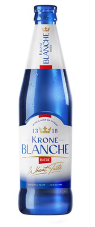 Напиток, изготовленный на основе пива, пастеризованный "Krone Blanche Biere" 0.45 л.