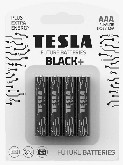 Батарейка TESLA "Black+" AAA/LR03 алкалиновая 4 шт.