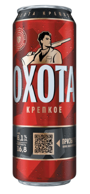 Пиво светлое «Охота крепкое». Пастеризованное
