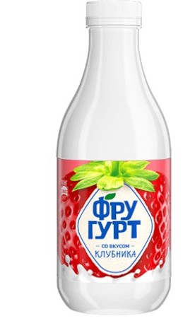 Йогурт Питьевой Фругурт Клубника 1% 930г пэт