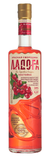 Настойка сладкая "ЛАДОГА КРАСНАЯ СМОРОДИНА" 0,5л 24% об. 0.5 л.
