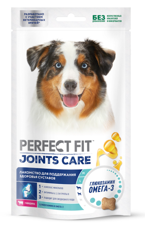 Лакомство PERFECT FIT "Joints Care" для здоровья суставов собак средних и крупных пород говядина 130 г