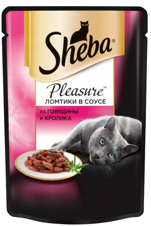 SHEBA "Pleasure" ломтики из говядины и кролика 75 г