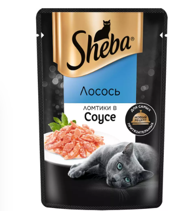 SHEBA ломтики в соусе лосось 75 г