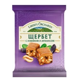 Щербет LIBERTY ORCHARDS с изюмом и арахисом 140 г