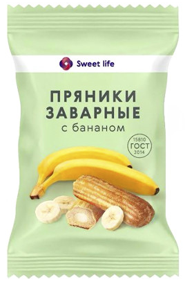 Пряники SWEET LIFE "С бананом" заварные глазированные 240 г