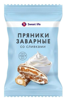 Пряники SWEET LIFE "Со сливками" заварные глазированные 240 г