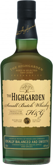 Виски зерновой "Highgarden" 5 лет 0.5 л.