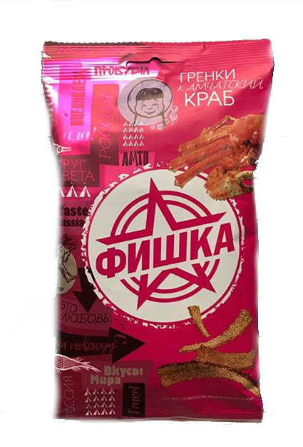 Сухарики-гренки ФИШКА ржано-пшеничные "Камчатский краб" 120 г