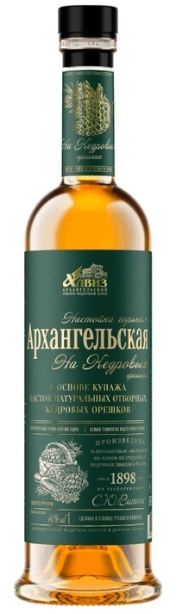 Настойка горькая "Архангельская На Кедровых Орешках" 0.5 л.