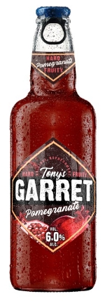 Напиток, изготовленный на основе пива пастеризованный "Tony's Garret Hard Black Pomegranate"  0.4 л.