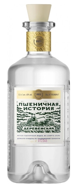 Водка "ПШЕНИЧНАЯ ИСТОРИЯ ДЕРЕВЕНСКАЯ" 0.5 л.