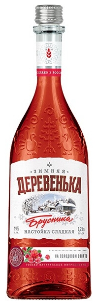 Настойка сладкая "Зимняя деревенька Брусника" 0.25 л.