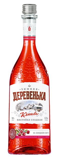 Настойка сладкая "Зимняя деревенька клюква"