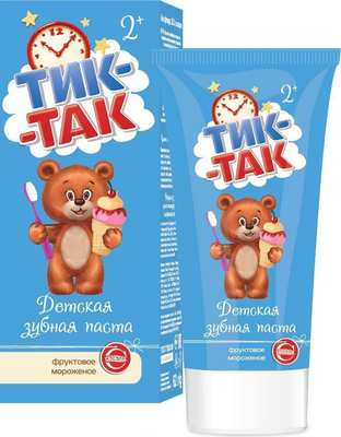 Зубная Паста ТИК-ТИК 62 гр. Фруктовое мороженное Детская