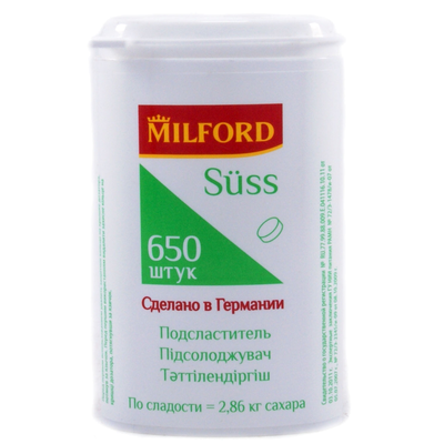 Подсластитель MILFORD suss табл. уп.650