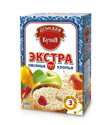 Хлопья овсяные Экстра Донская Кухня 1000 гр