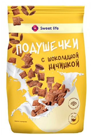 Готовый завтрак SWEET LIFE подушечки с шоколадной начинкой 220 г