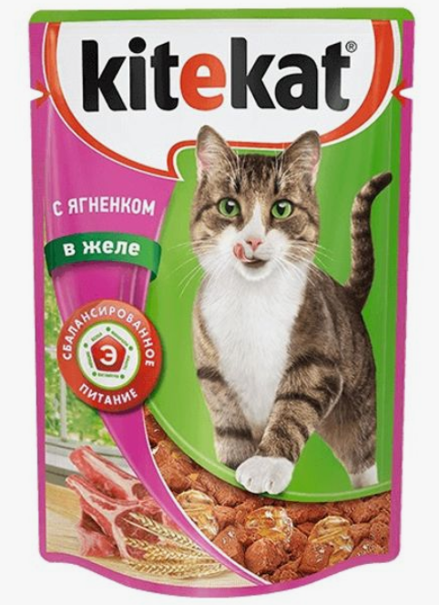 Корм для кошек Kitekat Пауч с сочными кусочками ягненка 85 г