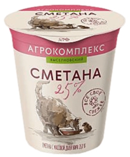 Сметана АГРОКОМПЛЕКС 300 г 25%