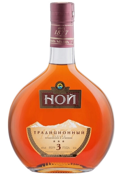 Коньяк ординарный трехлетний "Ной Традиционный" 0.5 л.