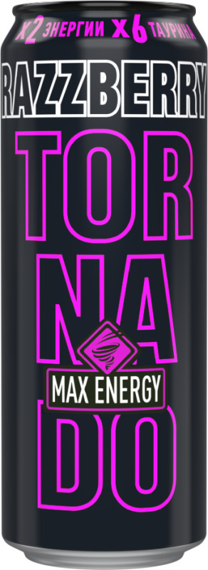 Напиток энергетический TORNADO Max Energy Razzberry 0.45 л