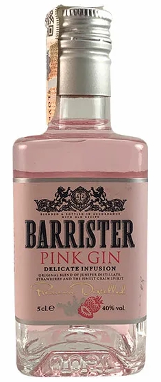 Джин дистиллированный "BARRISTER PINK (БАРРИСТЕР ПИНК)" 0,05л 40%