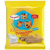 Хлебцы полоски СВИТЛОГОРЬЕ "Три кота" с молочной начинкой 100 г