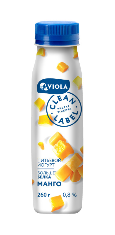 Йогурт питьевой VIOLA "Clean Label" с манго 260 г 0,8%