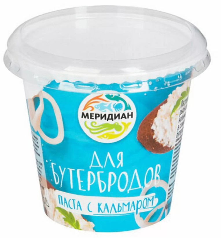 Паста МЕРИДИАН "Для бутербродов" с кальмаром 140 г