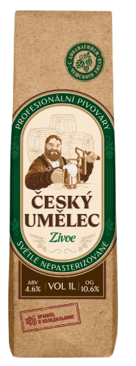 Пиво светлое непастеризованное "Чешский Умелец Живое" 1.0 л.