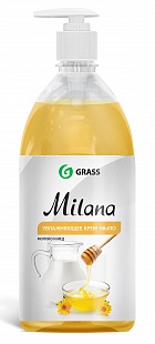 Крем-мыло жидкое GRASS "Milana" молоко и мед 1 л