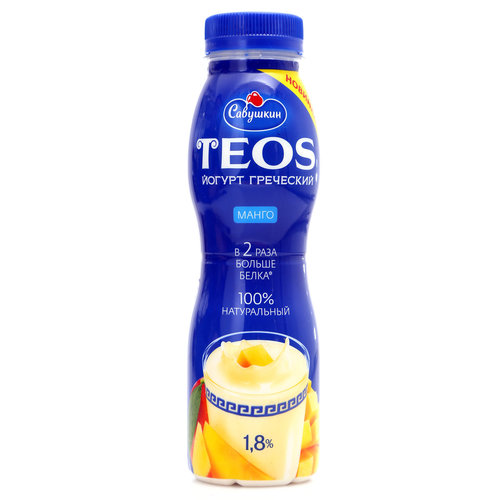 Йогурт САВУШКИН "Teos Греческий" манго 260 г 1,8%