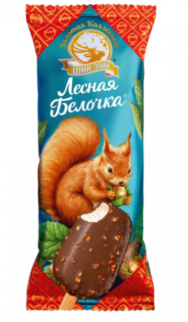Мороженое BAHROMA "Лесная Белочка" в сливочной глазури 70 г 15%