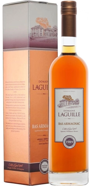 Арманьяк Domaine Laguille, Bas-Armagnac AOC, 1989, gift box, 0.7 л