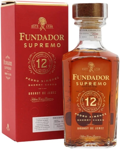 Бренди "Fundador Supremo" 12, Pedro Ximenez Sherry Casks, gift box,  0.7 л