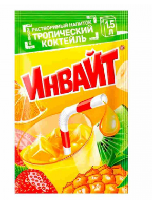 Напиток растворимый INVITE тропический коктейль 12 г
