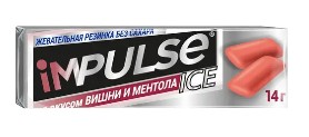 Жевательная резинка IMPULSE со вкусом вишни и ментола 14 г