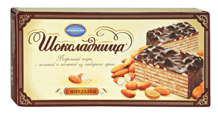 Торт вафельный КОЛОМЕНСКОЕ "Шоколадница" с миндалем 230 г